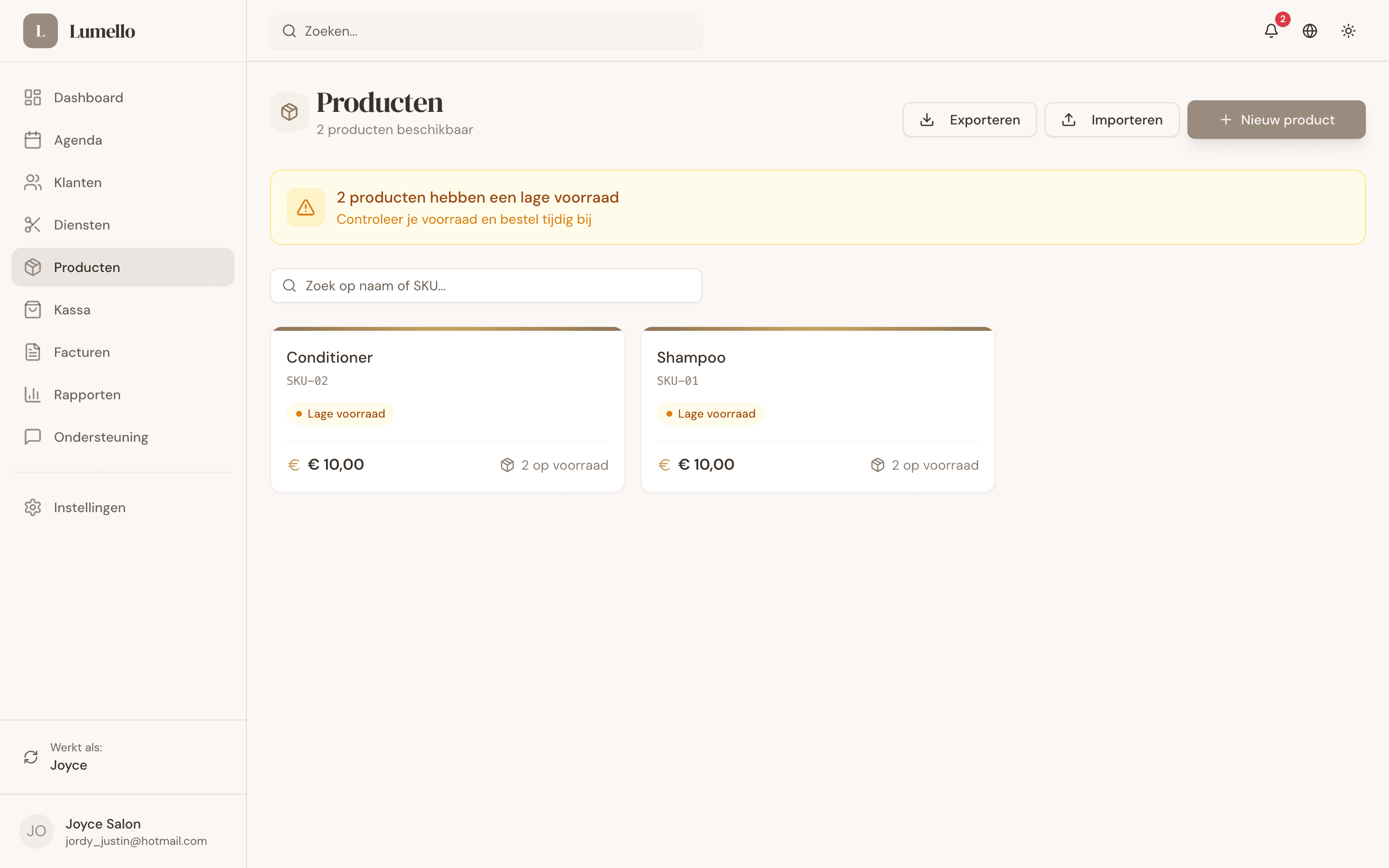 Producten & Voorraad